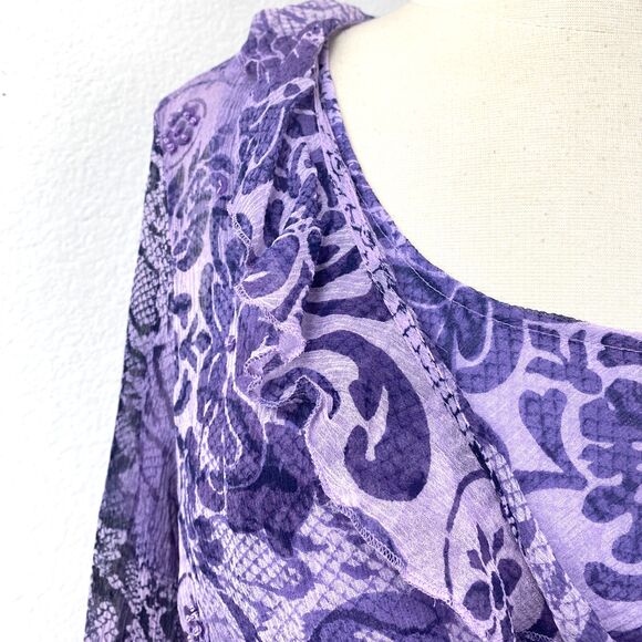 Vintage Y2K Purple Silk Blouse PL Layered Lightweight Boho Fairy Whimsy Goth - Picture 3 of 13
